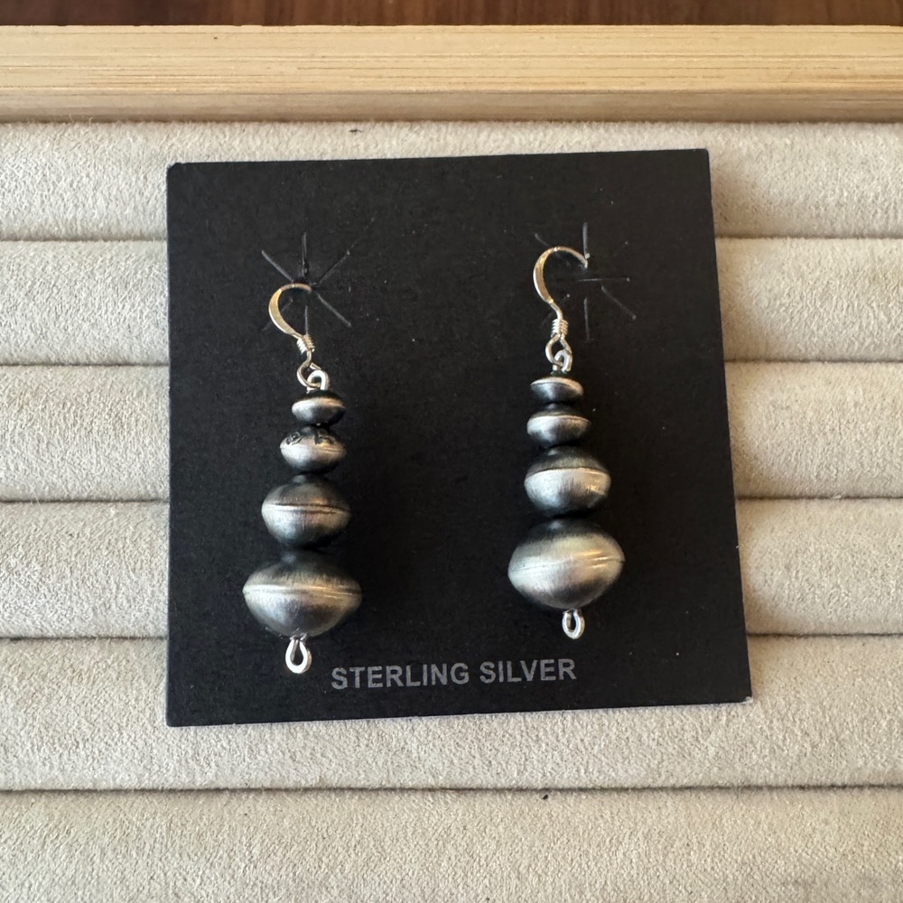 Navajo Pearl Earrings Handmade by Preston Haley